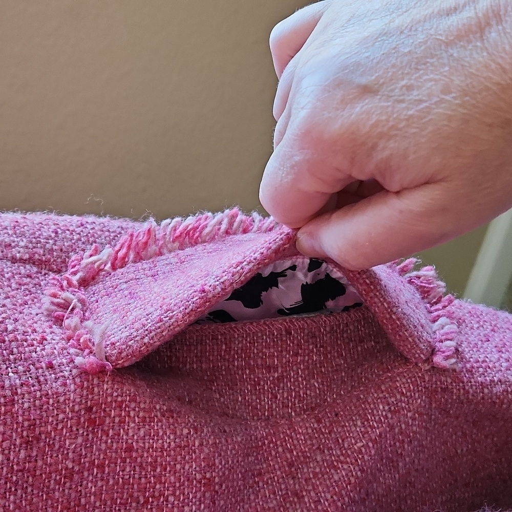 Cabi pink tweed Pea Coat size 6 - Picture 3 of 7